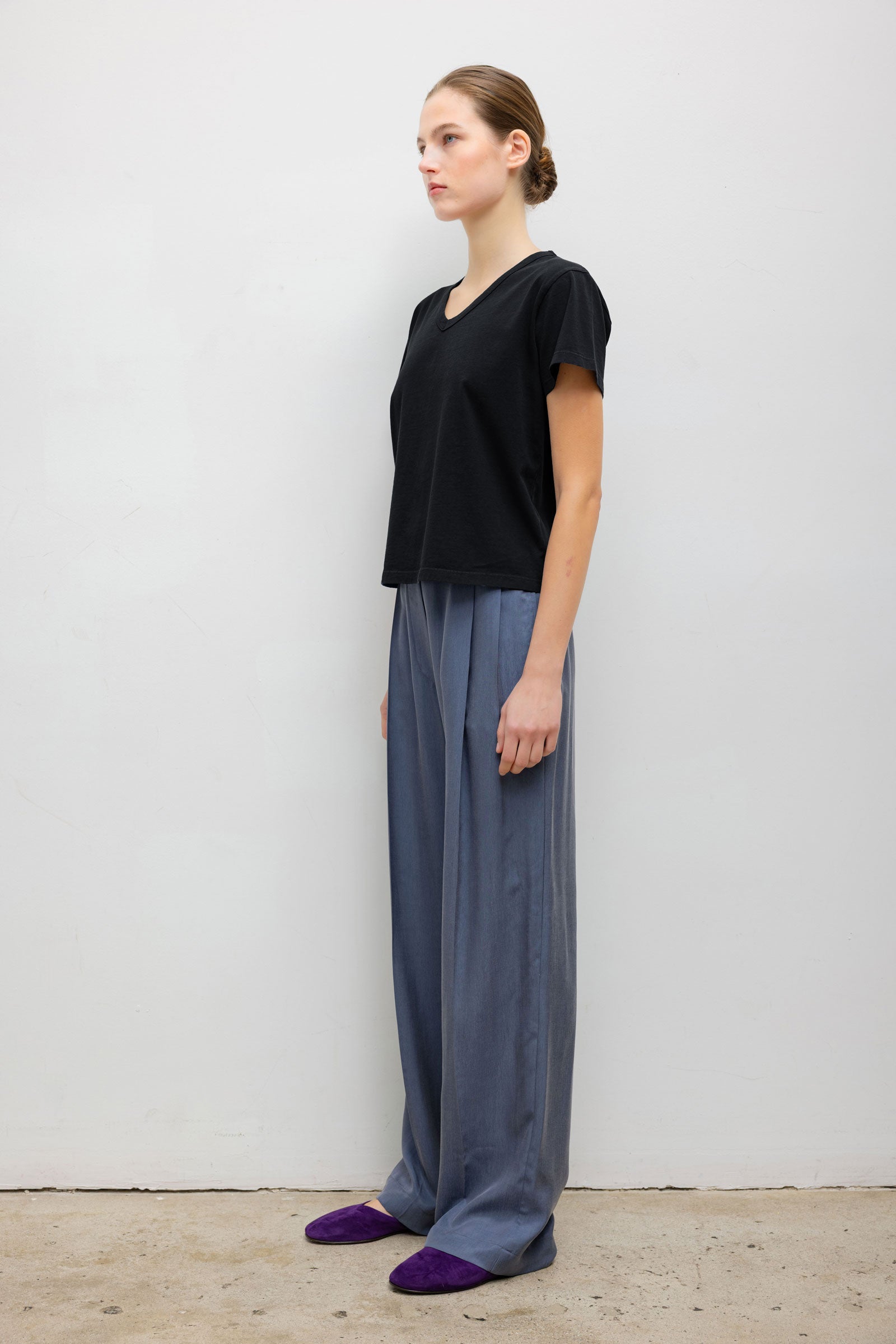 Leset Womens Basics Margo V Neck