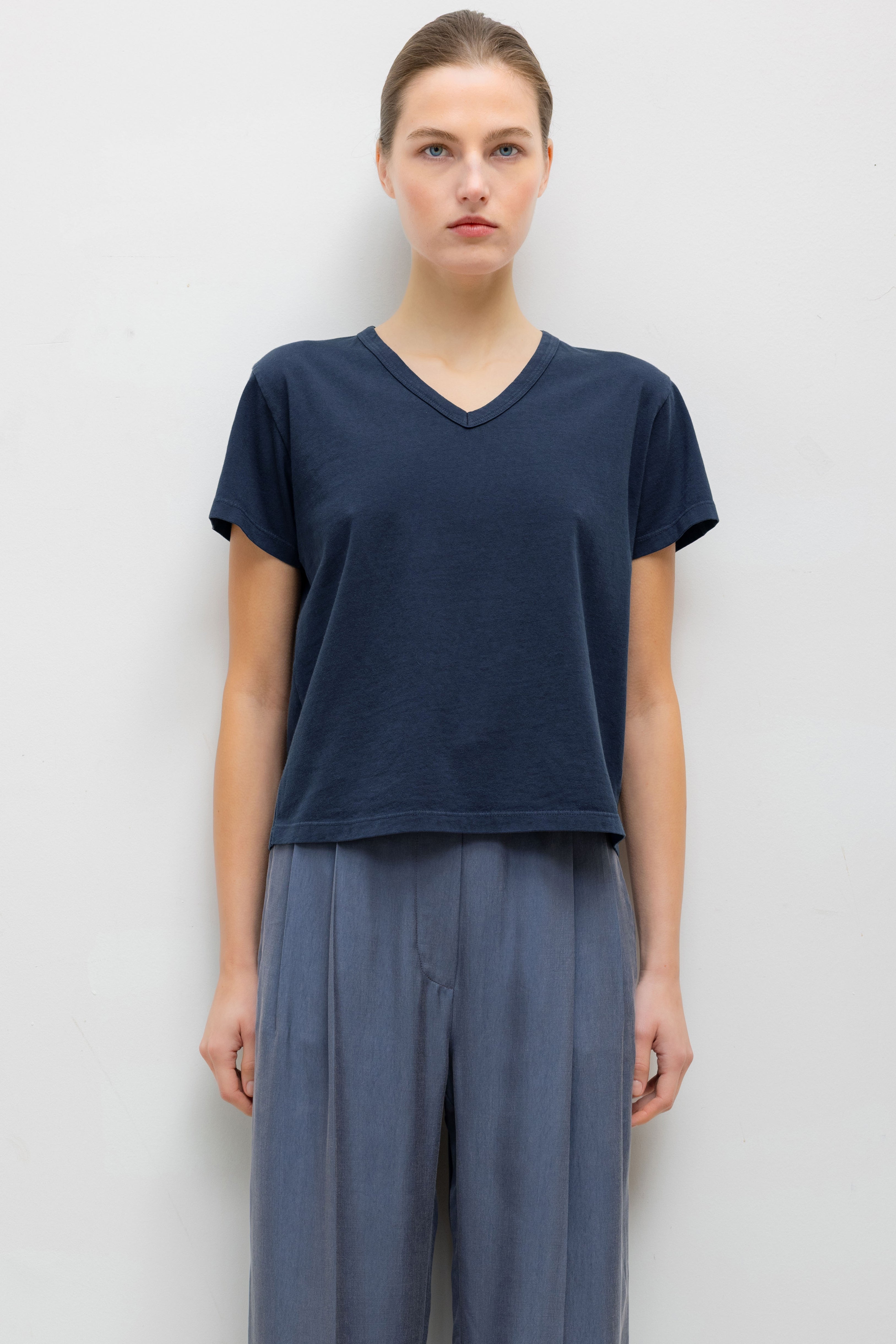 Leset Womens Basics Margo V Neck