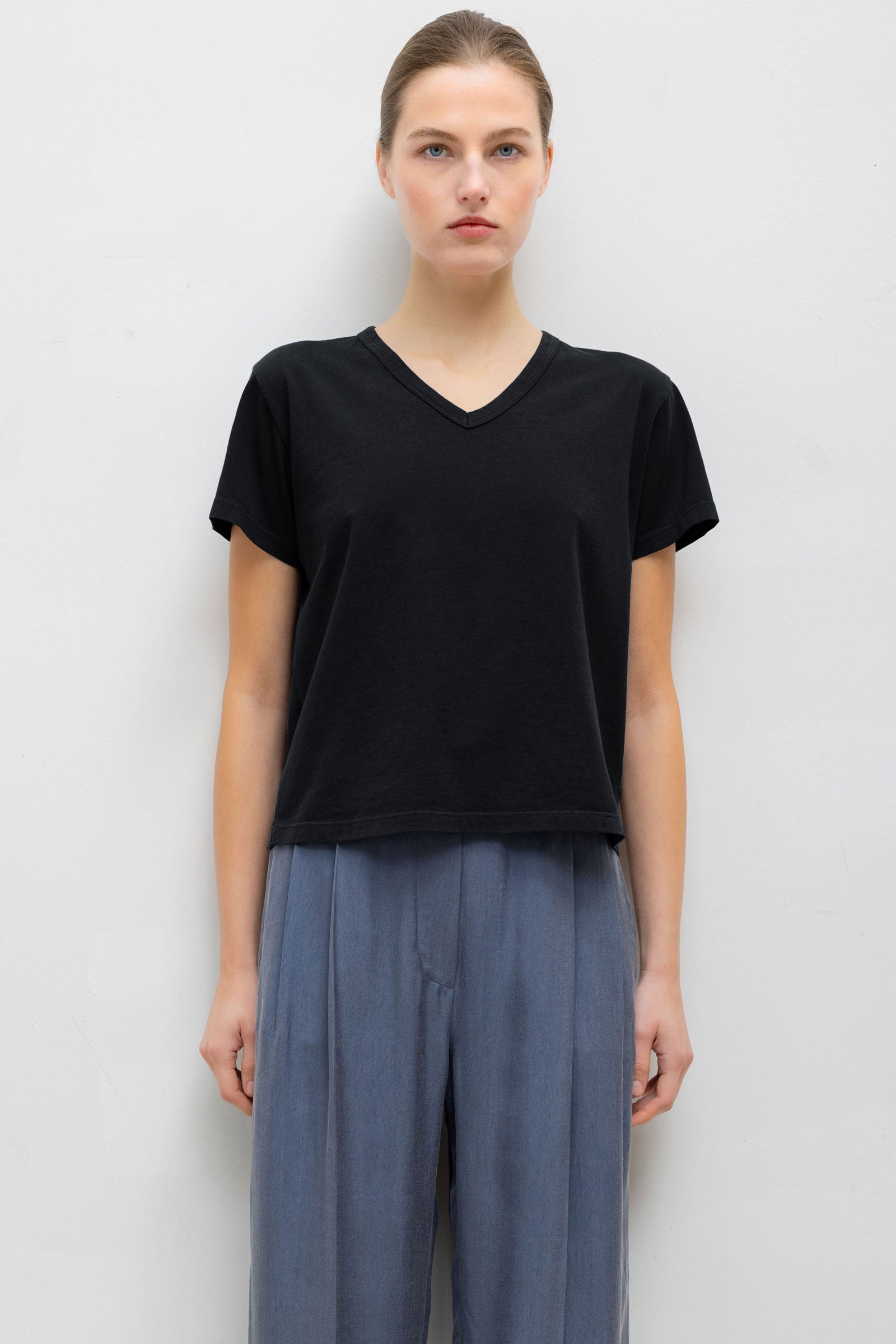 Leset Womens Basics Margo V Neck