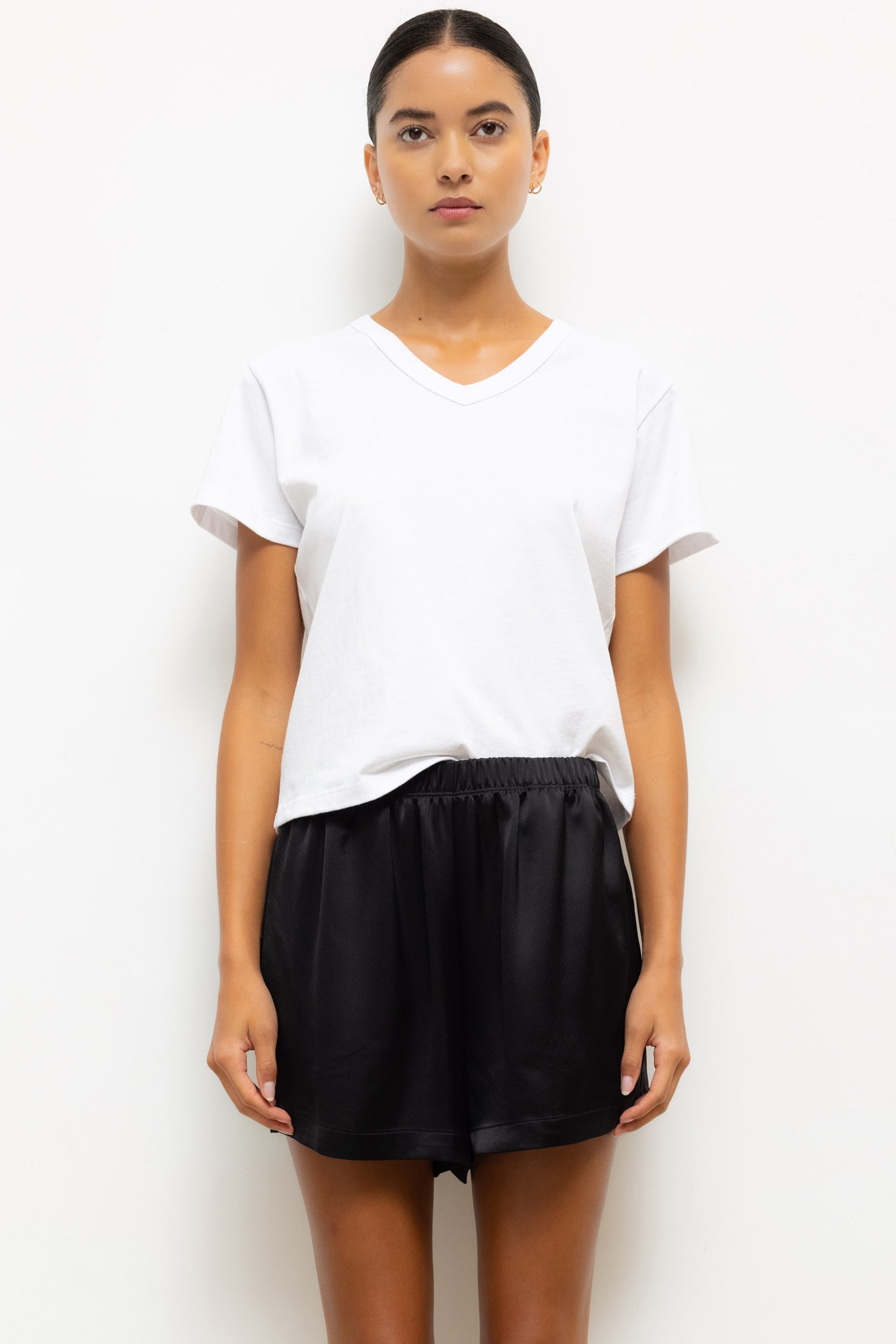 Leset Womens Basics Margo V Neck