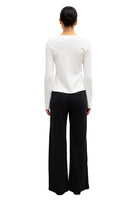 Leset Womens Novelty Knit Tops Pointelle Classic Crew Cardigan