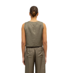 Leset Womens Novelty Tops Daniel Crop Sleeveless Crew