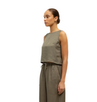Leset Womens Novelty Tops Daniel Crop Sleeveless Crew
