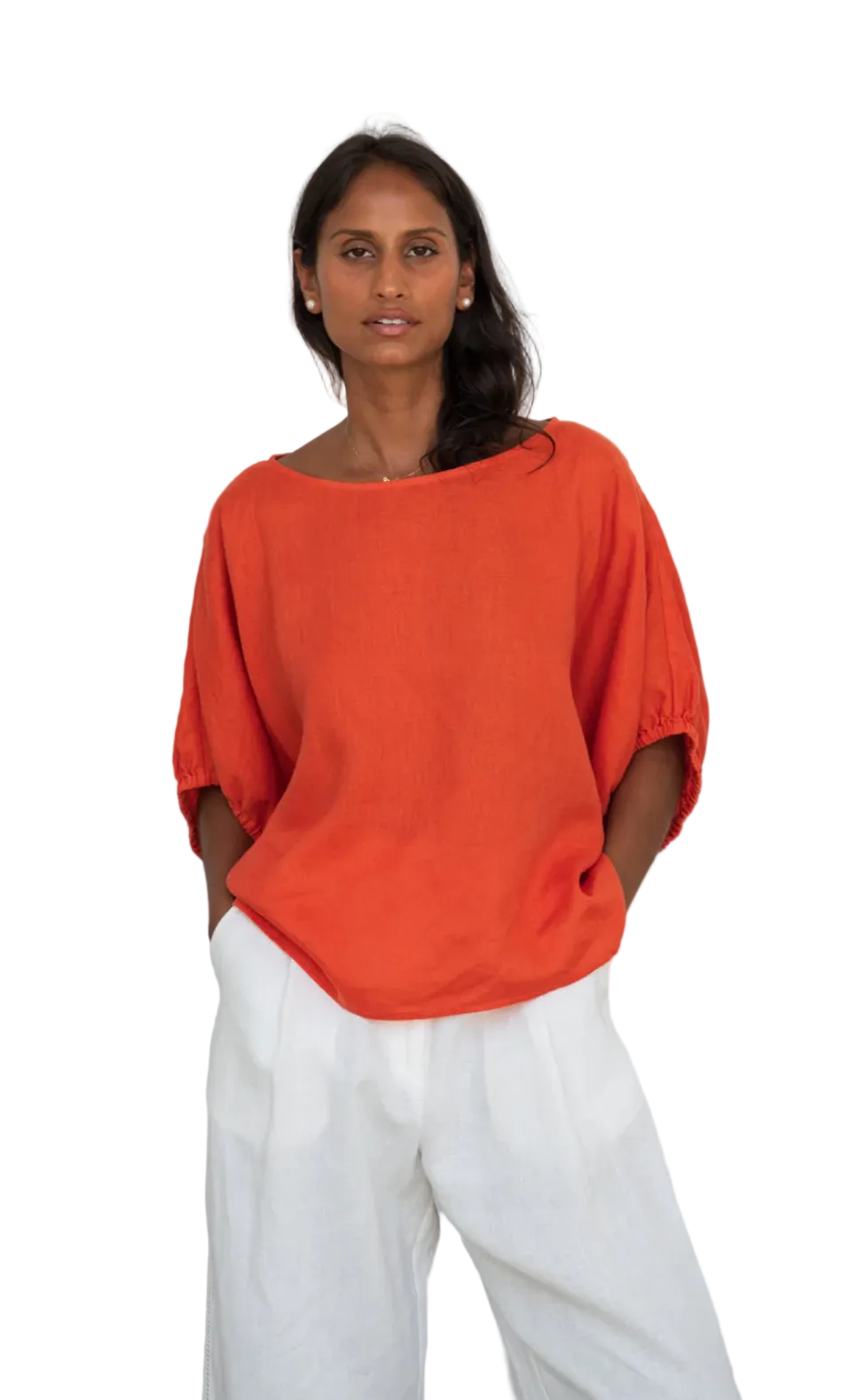 Lilly Pilly Womens Novelty Tops Tina Linen Top