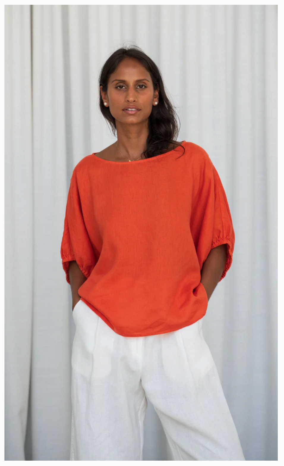Lilly Pilly Womens Novelty Tops Tina Linen Top