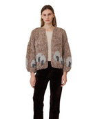Maiami Womens Sweaters XSmall / Fisher Fleecy Alpaca Intarsia Bomber Cardigan