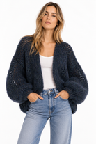 Maiami Womens Sweaters Mohair Big Cardigan