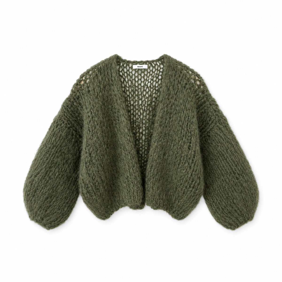 Maiami Womens Sweaters XSmall / Army Green Mohair Bomber Cardigan
