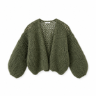Maiami Womens Sweaters XSmall / Army Green Mohair Bomber Cardigan