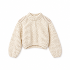 Maiami Womens Sweaters XSmall / Creme Wool Alpaca Mixed Cropped Pullover
