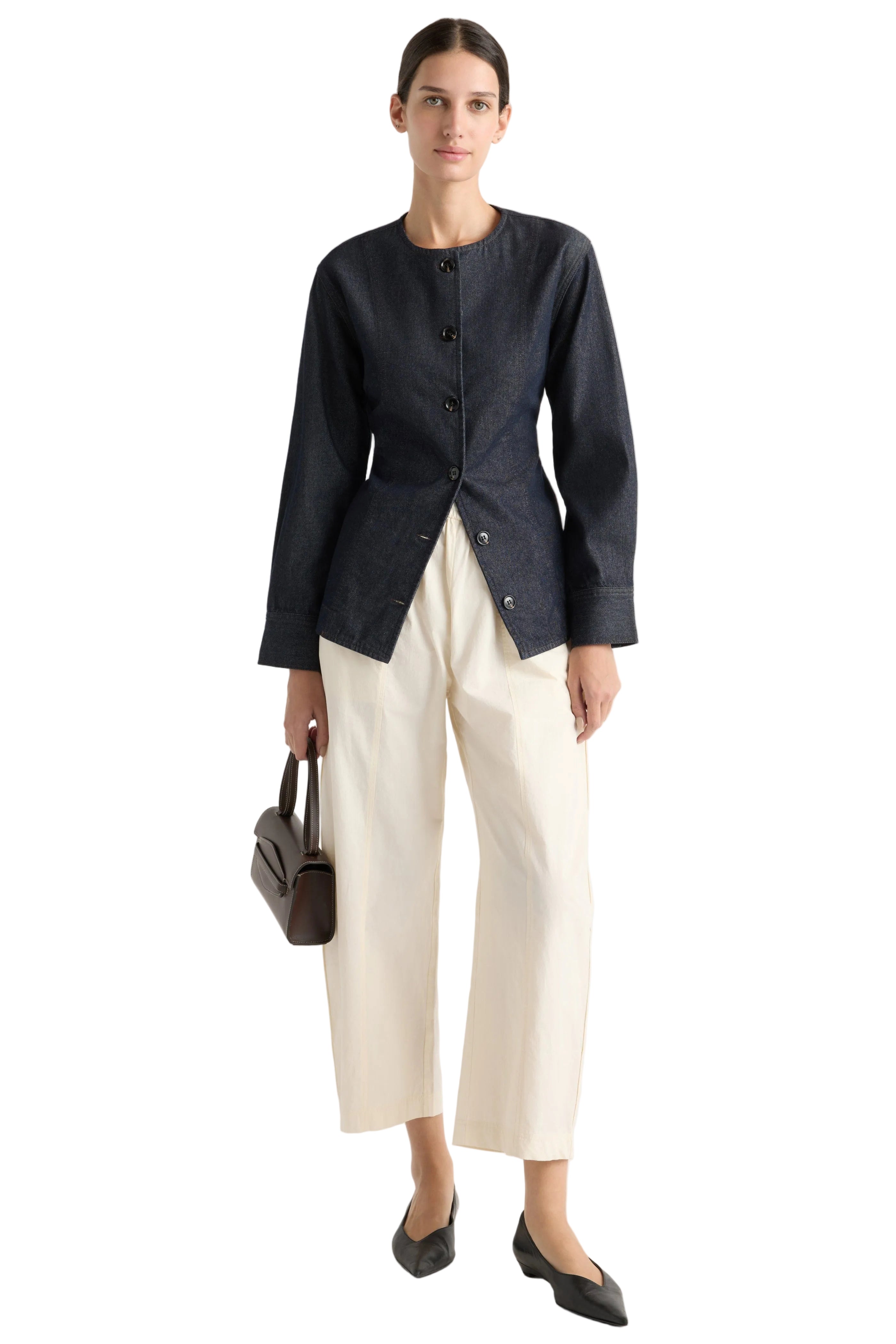 Modern Citizen Womens Jackets Emerson Cinch-Waist Denim Jacket