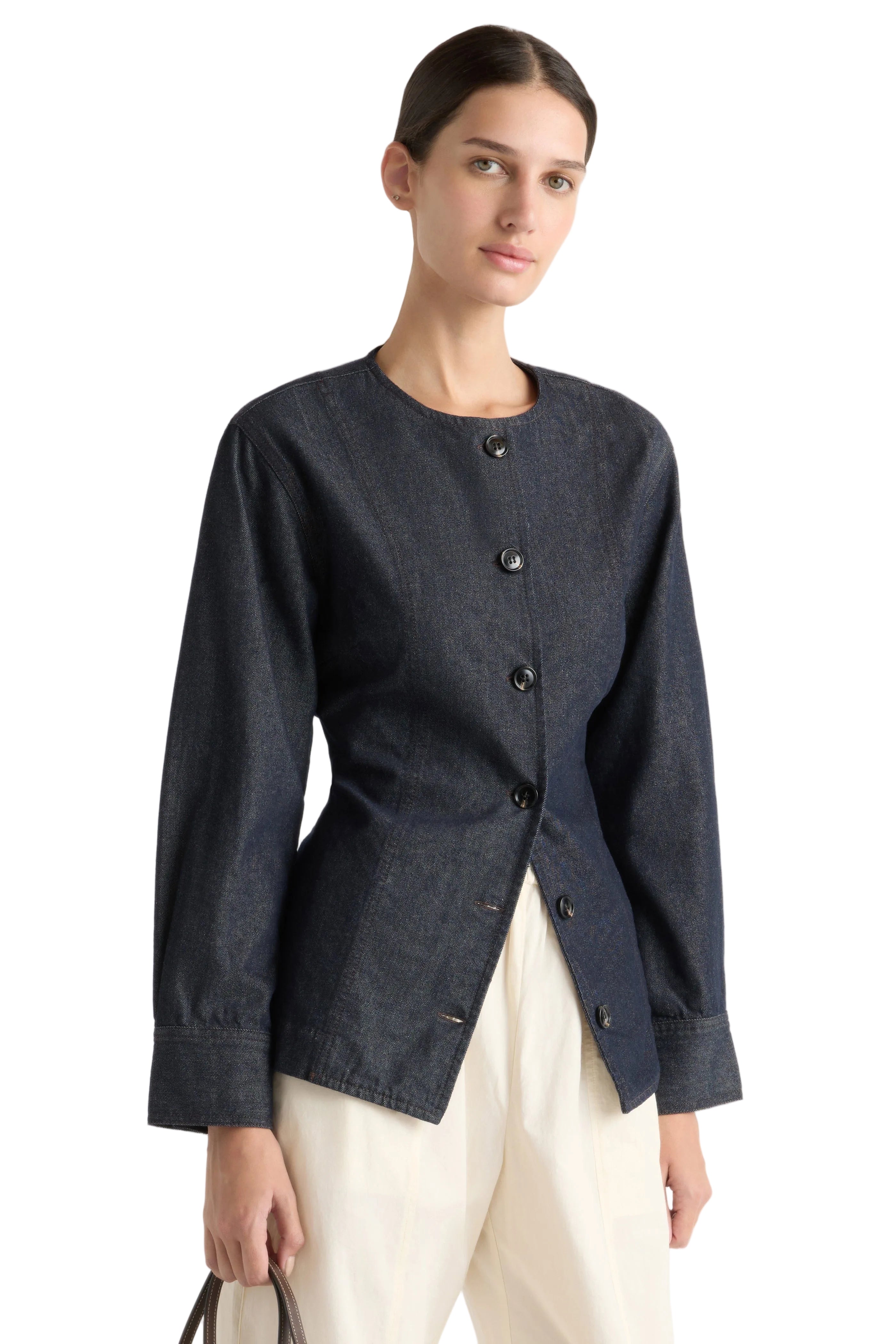 Modern Citizen Womens Jackets Emerson Cinch-Waist Denim Jacket