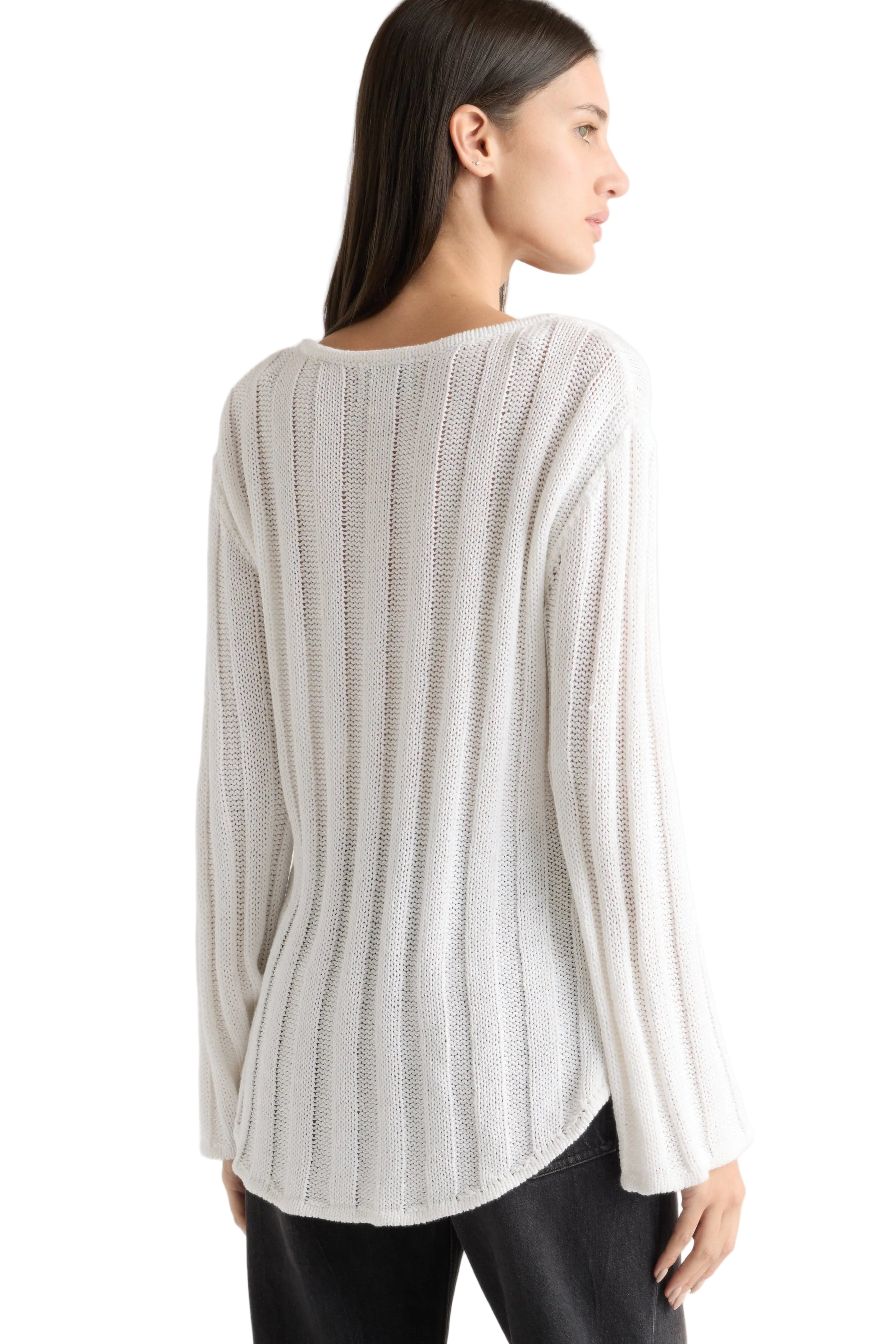 Modern Citizen Womens Sweaters Leah Ribbed Scoop-Neck Sweater