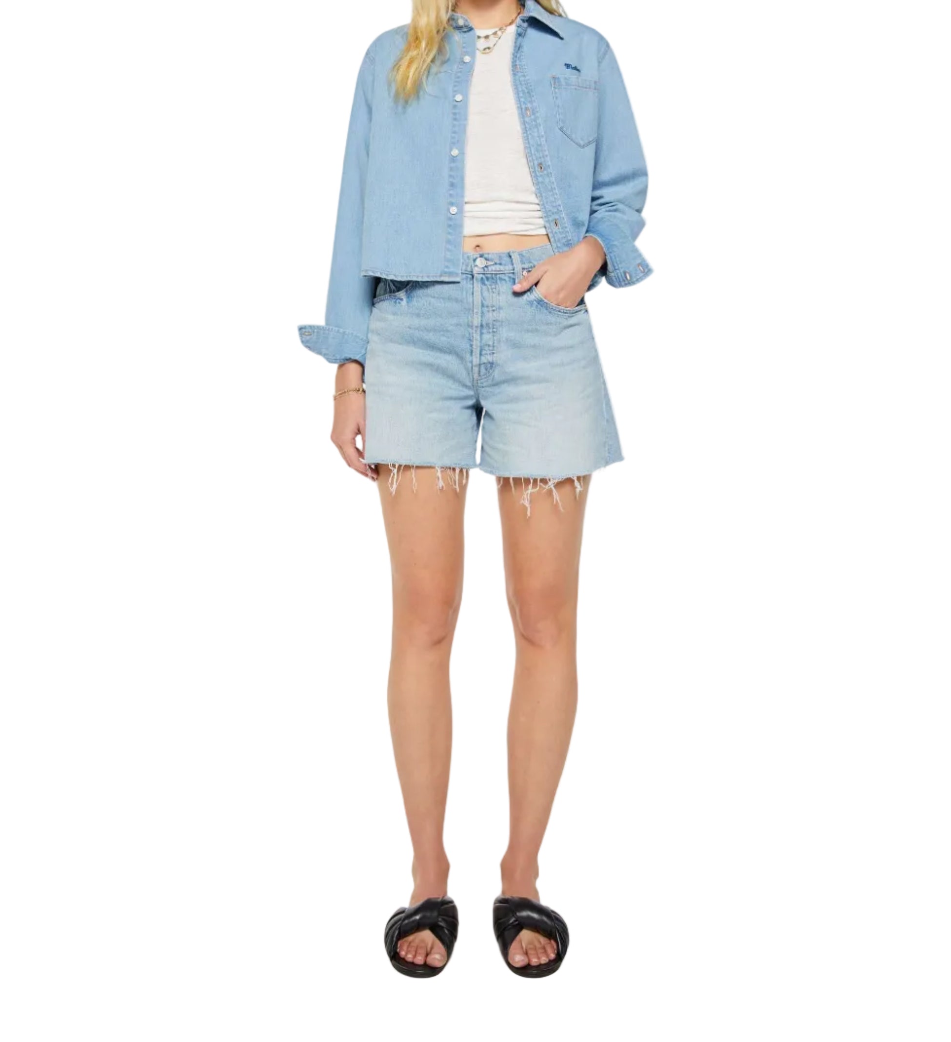 Mother Womens Bottoms The Extra Mile Short Fray