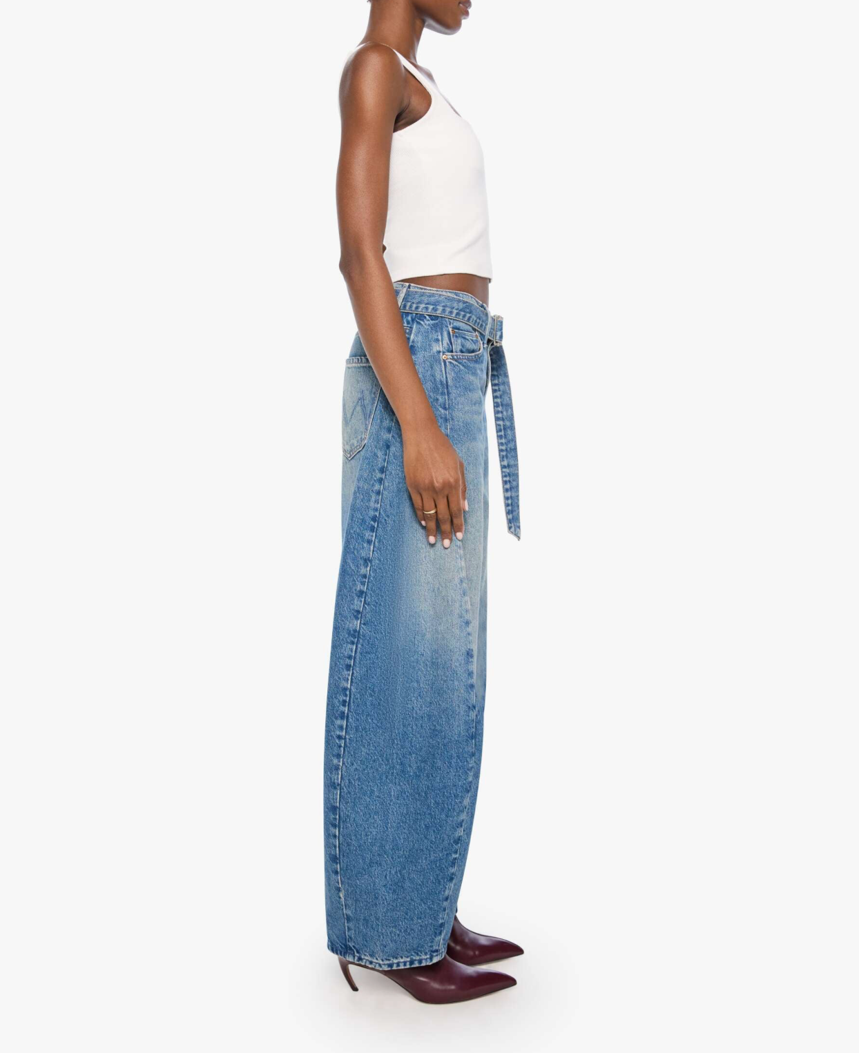 Mother Womens Denim The Belted Spoonful Nerdy