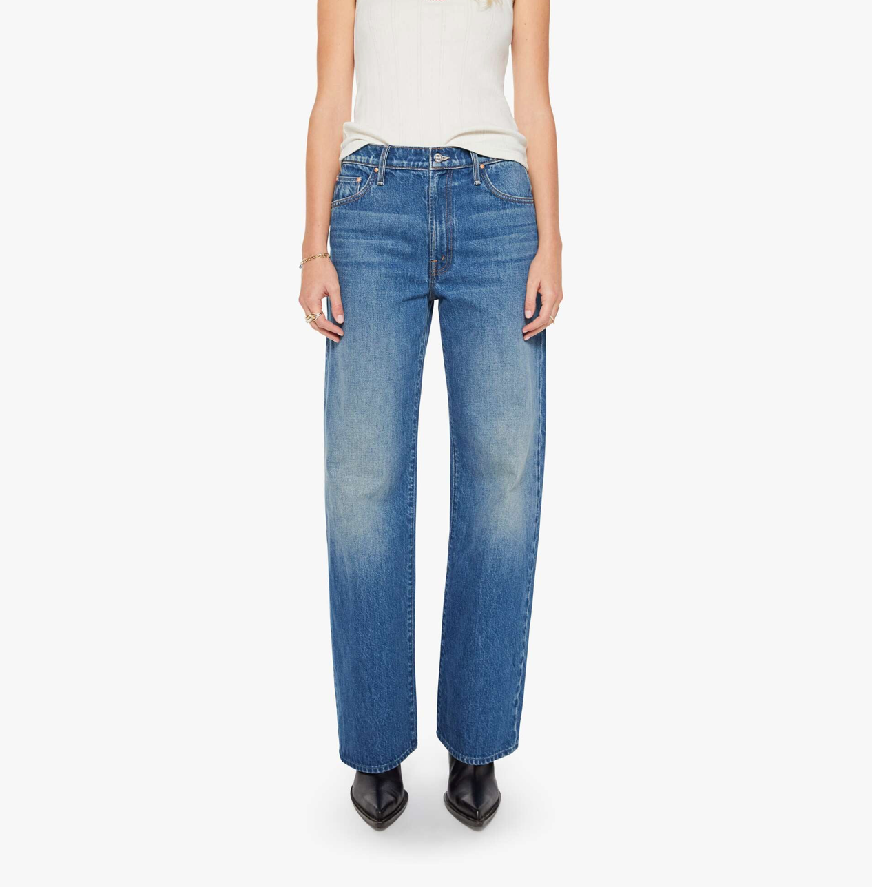 Mother Womens Denim 24 / Green Thumb The Dodger Flood