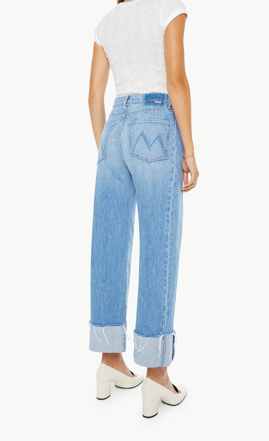 Mother Womens Denim The Half-Pipe Ankle Cuff Fray
