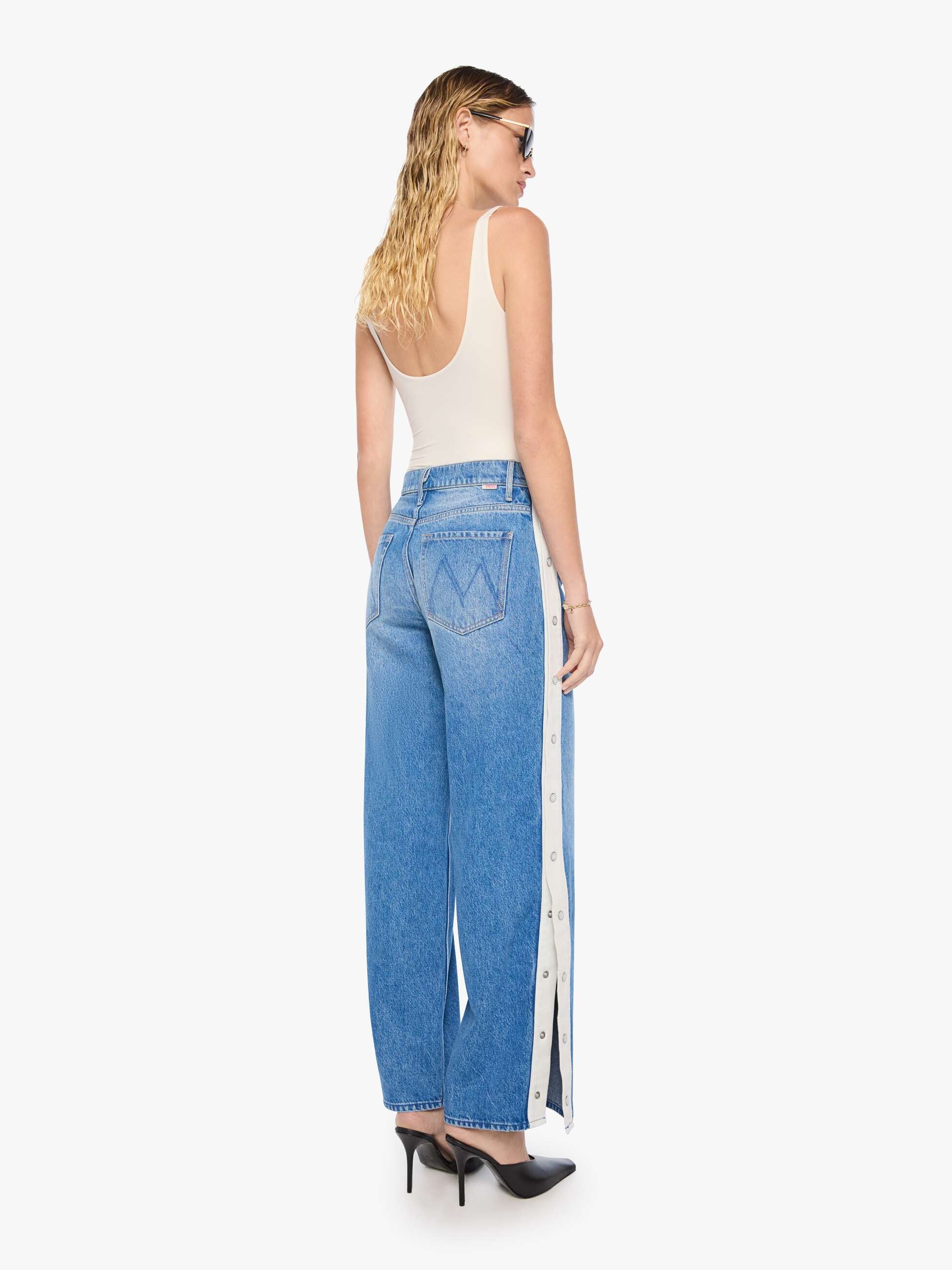 Mother Womens Denim The Striped Resealable Skimp