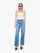 Mother Womens Denim 26 / Quik The Striped Resealable Skimp
