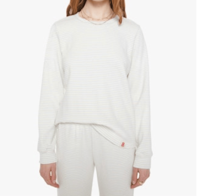 Mother Womens Novelty Knit Tops The Long Sleeve Boxy Goodie