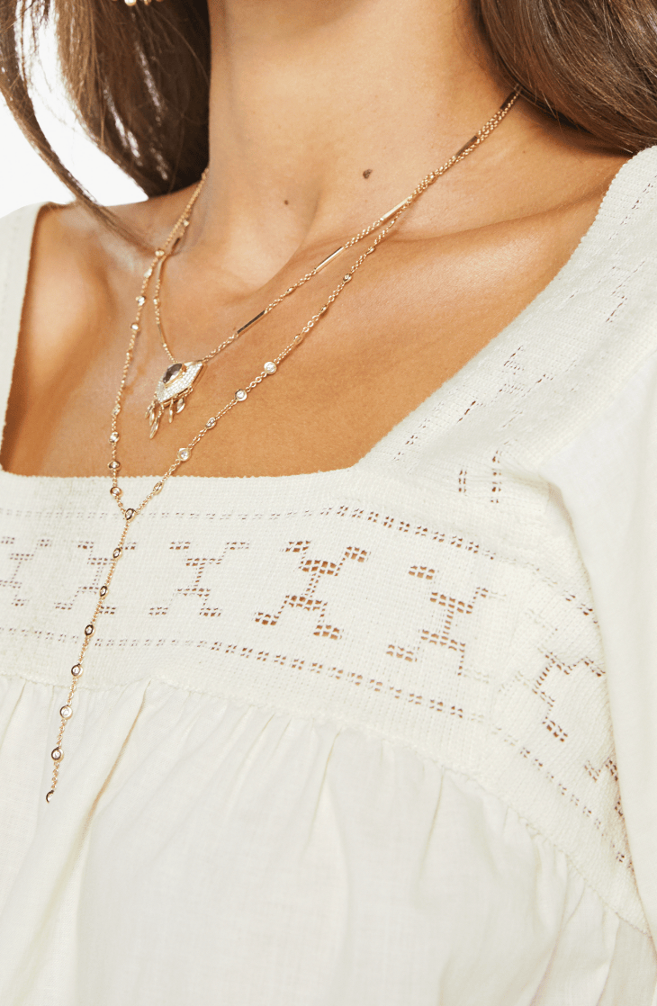 Mother Womens Novelty Tops The Memory Lane Puff Sleeve