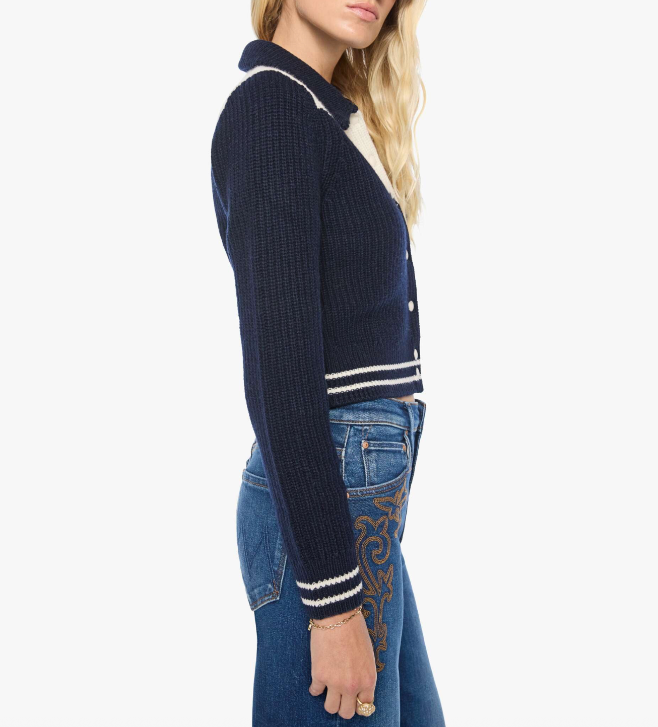 Mother Womens Sweaters The Baby Raquette Cardigan