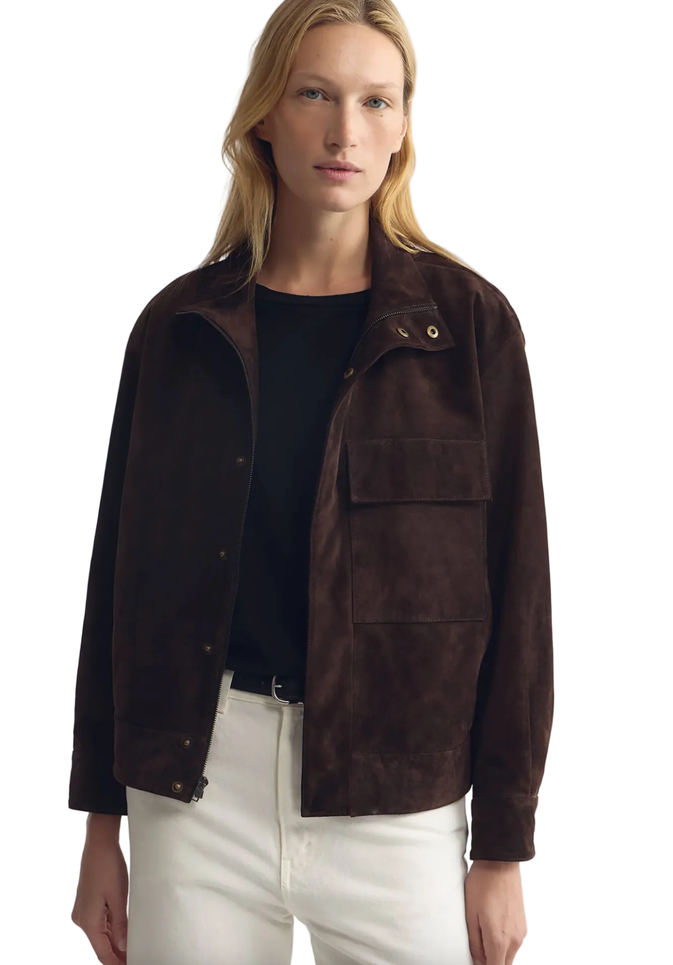 Nili Lotan Womens Jackets XSmall / Chocolate Brown Cirque Suede Jacket