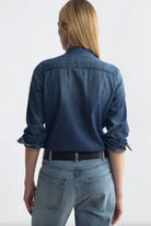 Nili Lotan Womens Novelty Tops Suzette Denim Shirt