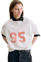 Nili Lotan Womens Sweaters Small / Ecru/Red Print 95 Gladys Sweatshirt