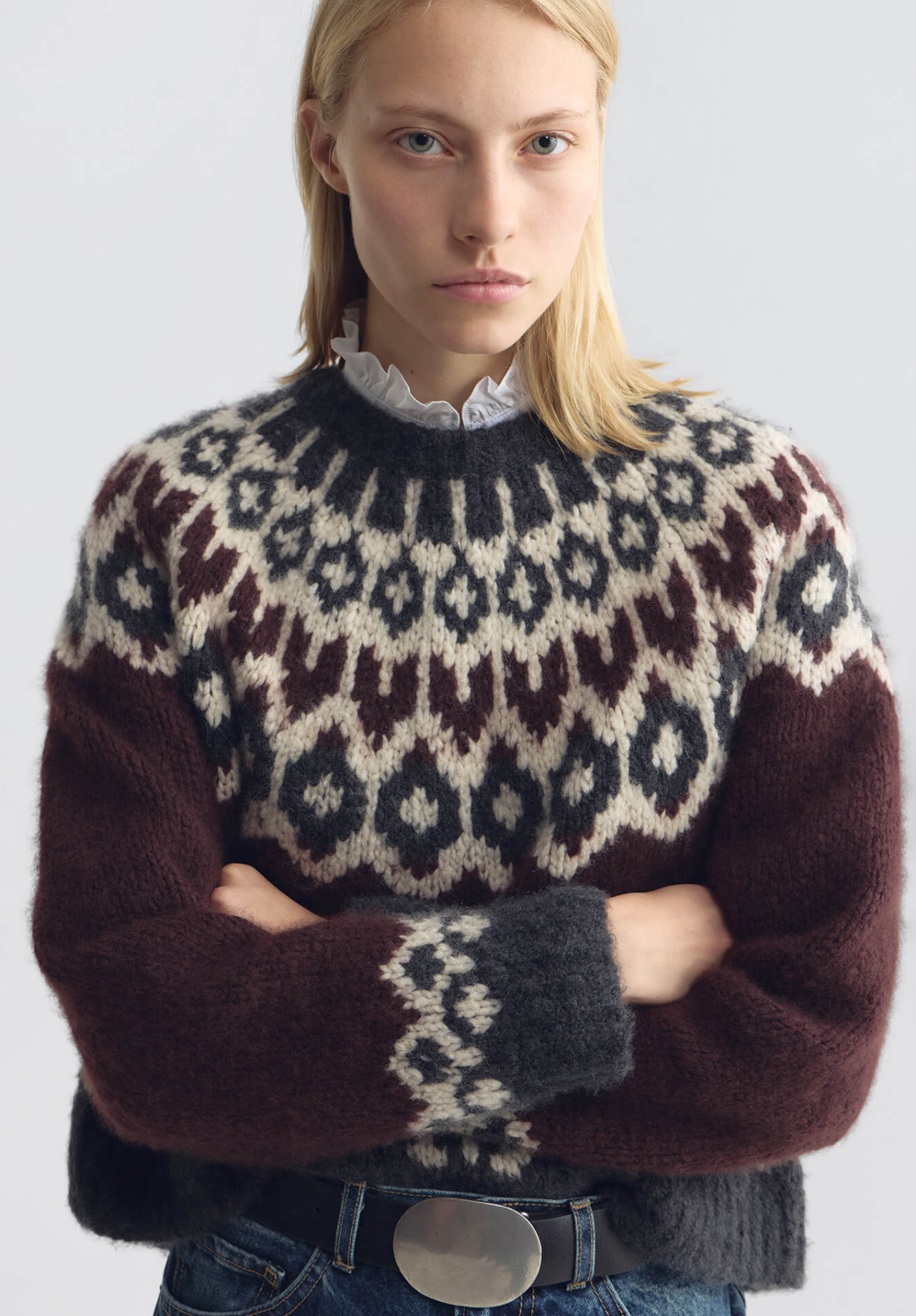 Nili Lotan Womens Sweaters Isaline Fair Isle Sweater