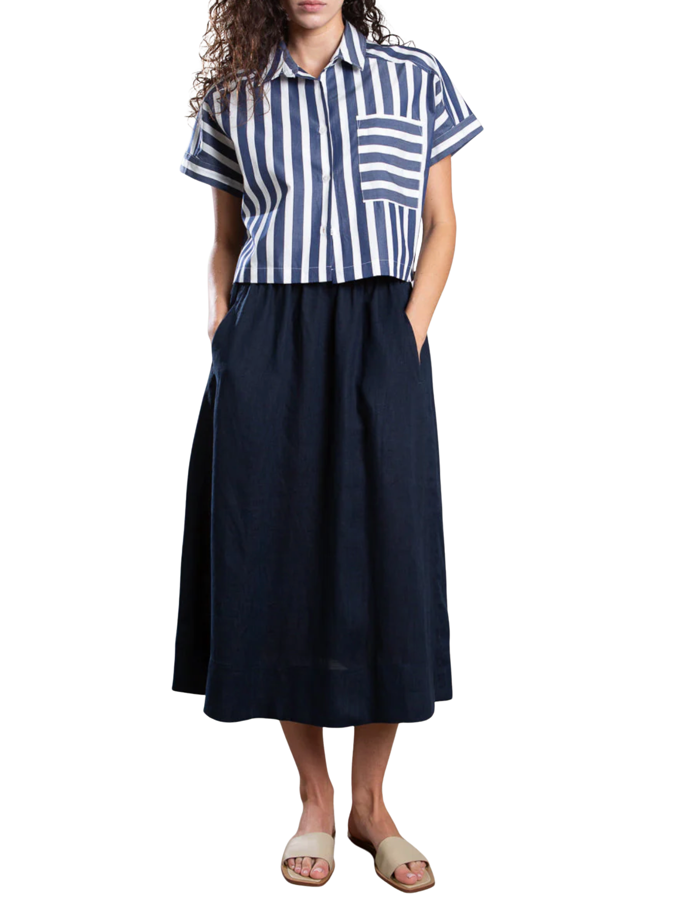 スカート Eleanor Georgette Navy Bottoms – Eleanor and Hobbs