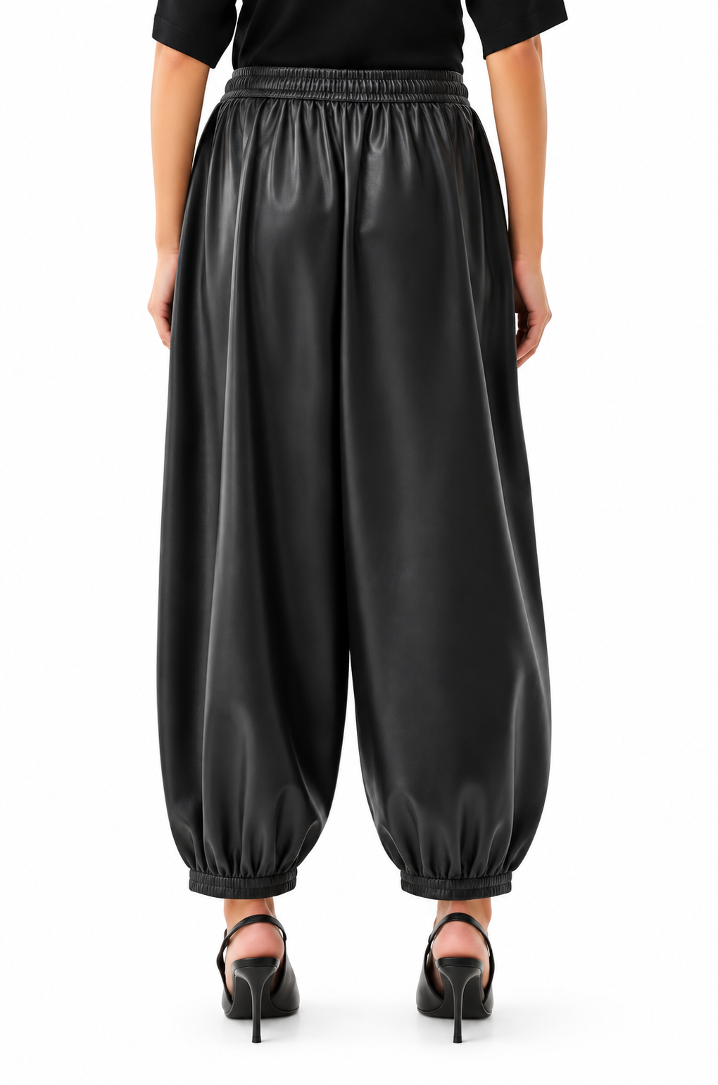 Pistola Womens Bottoms 24 / Black Freya Alt Leather Pull On Harem Pant