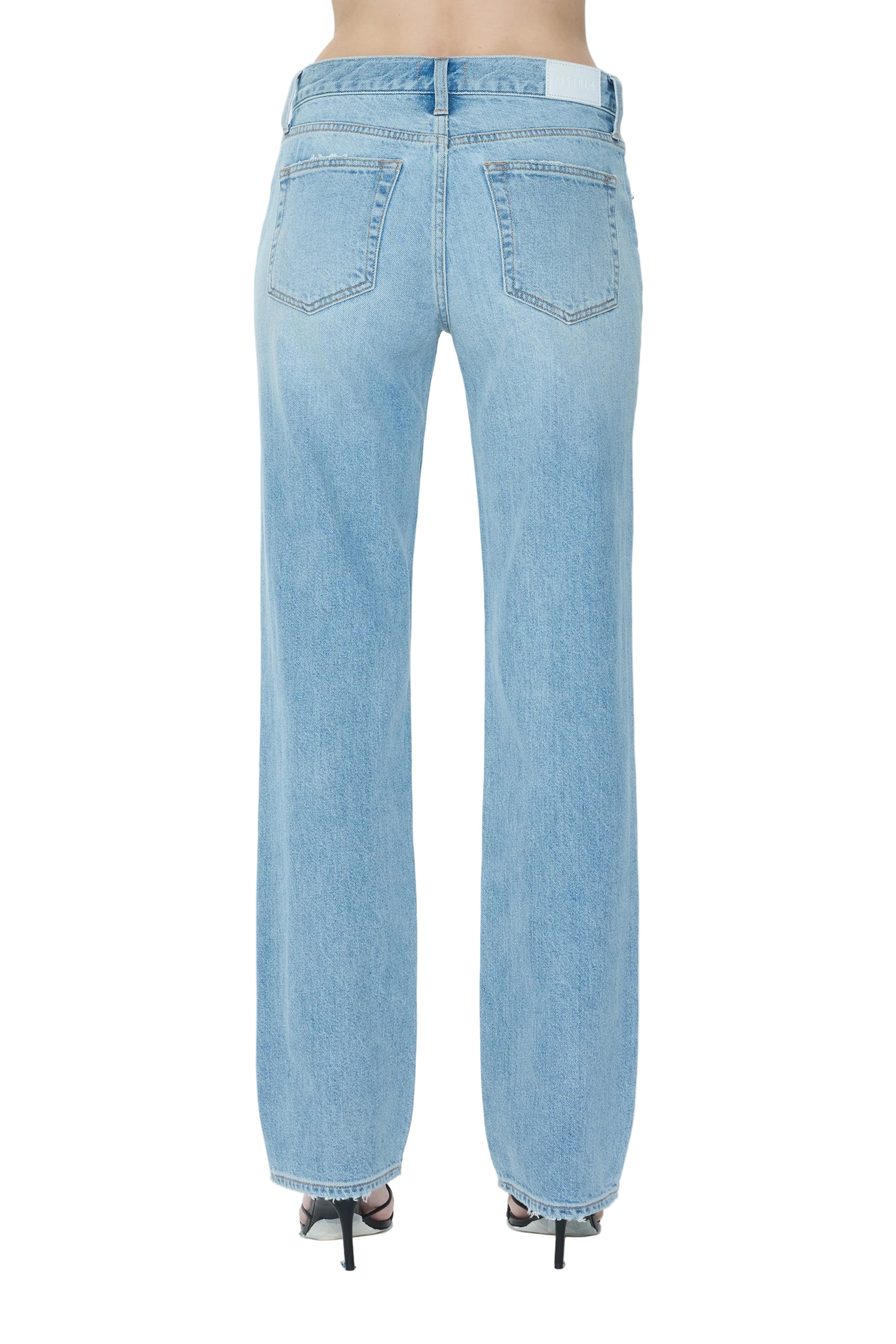 Pistola Womens Denim Issa Mid Rise Relaxed Straight