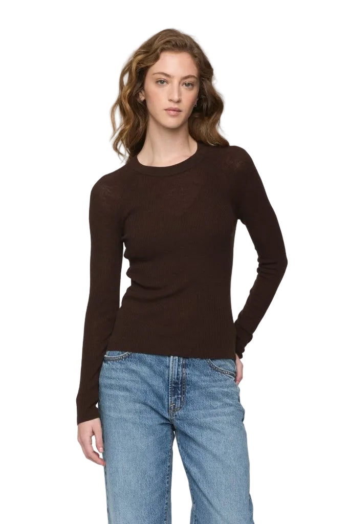 Pistola Womens Novelty Knit Tops XSmall / Mocha Juno Feather Weight Sweater