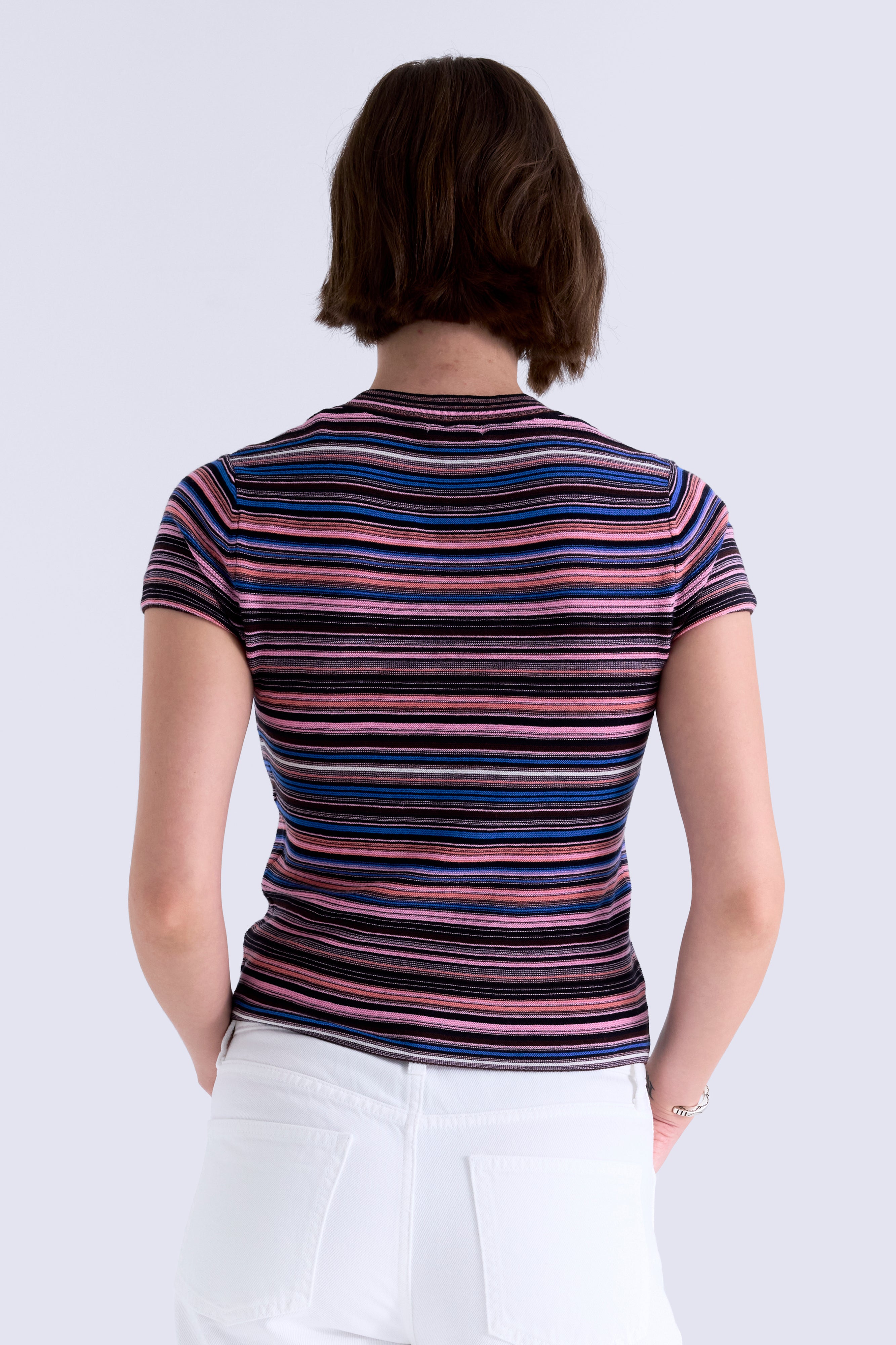 Pistola Womens Novelty Knit Tops Selene Short Sleeve Sweater Tee