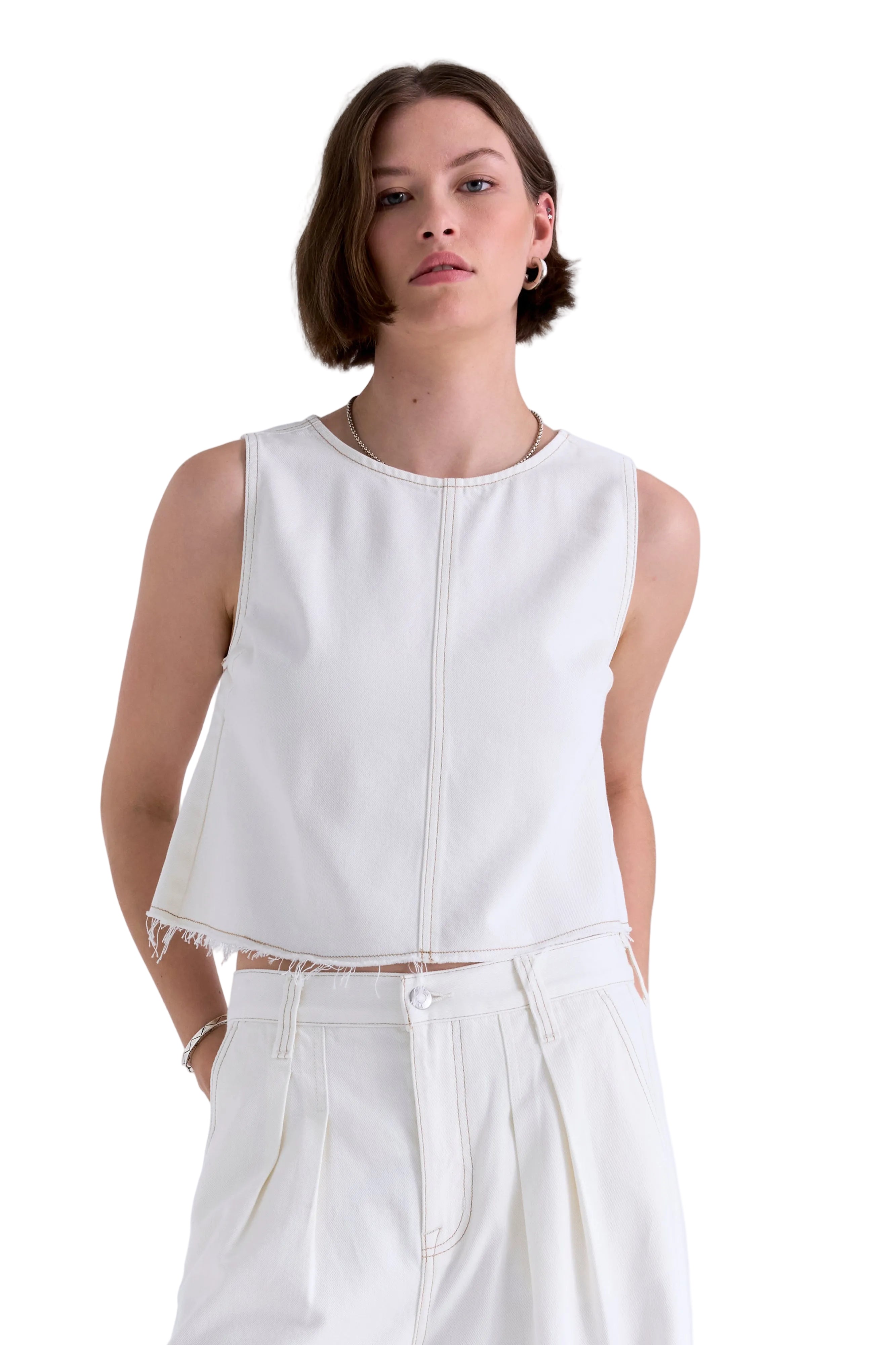 Pistola Womens Novelty Tops Rue Crop Pop Over Swing Top Crop