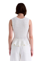 Pistola Womens Sweaters Anna Peplum Openwork Sweater Tank