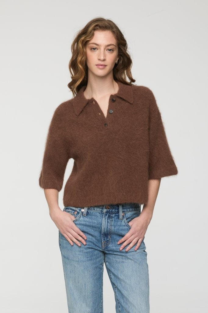 Pistola Womens Sweaters XSmall / Roche Nadya Alpaca Blend Boxy Polo Sweater