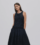 Rabens Saloner Womens Novelty Tops Clipped Jacquard Tank Top