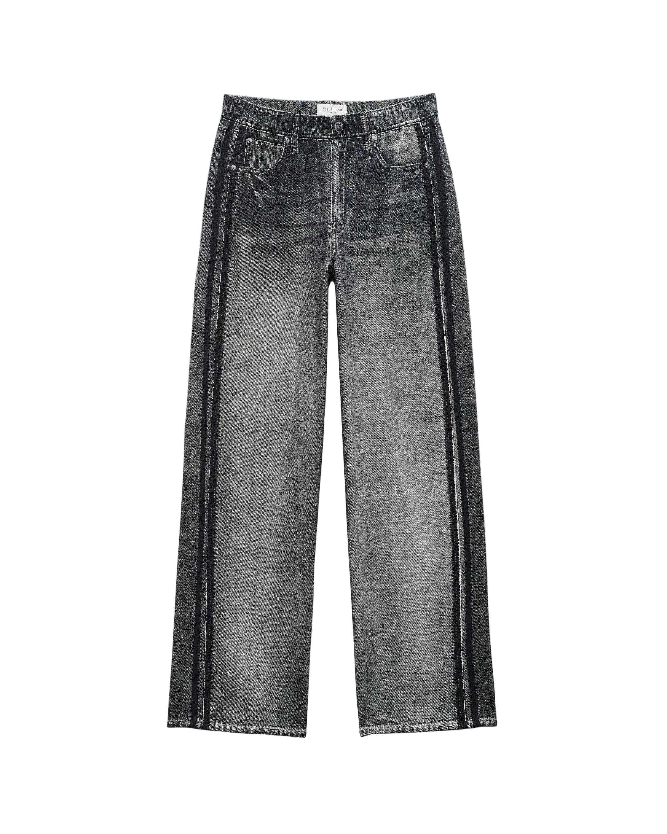 rag & bone Womens Denim XXS/XS / Washed Black rb Miramar Terry Wide Track Pant
