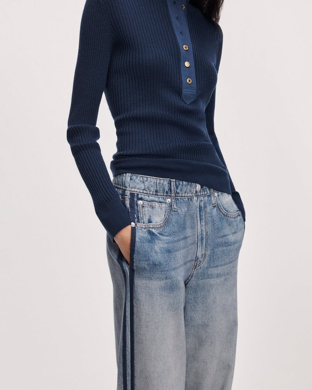 rag & bone Womens Denim rb Miramar Terry Wide Track Pant