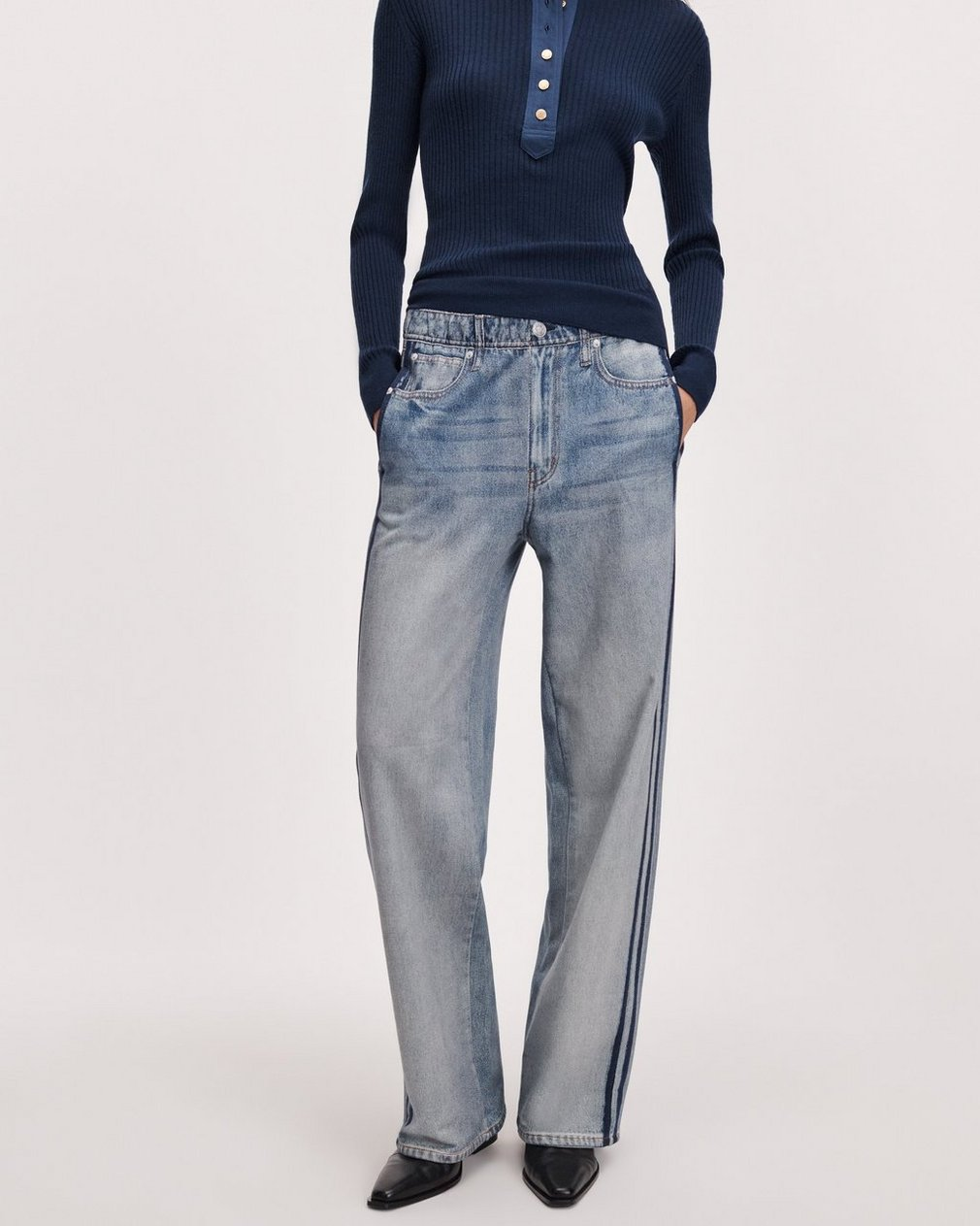 rag & bone Womens Denim rb Miramar Terry Wide Track Pant