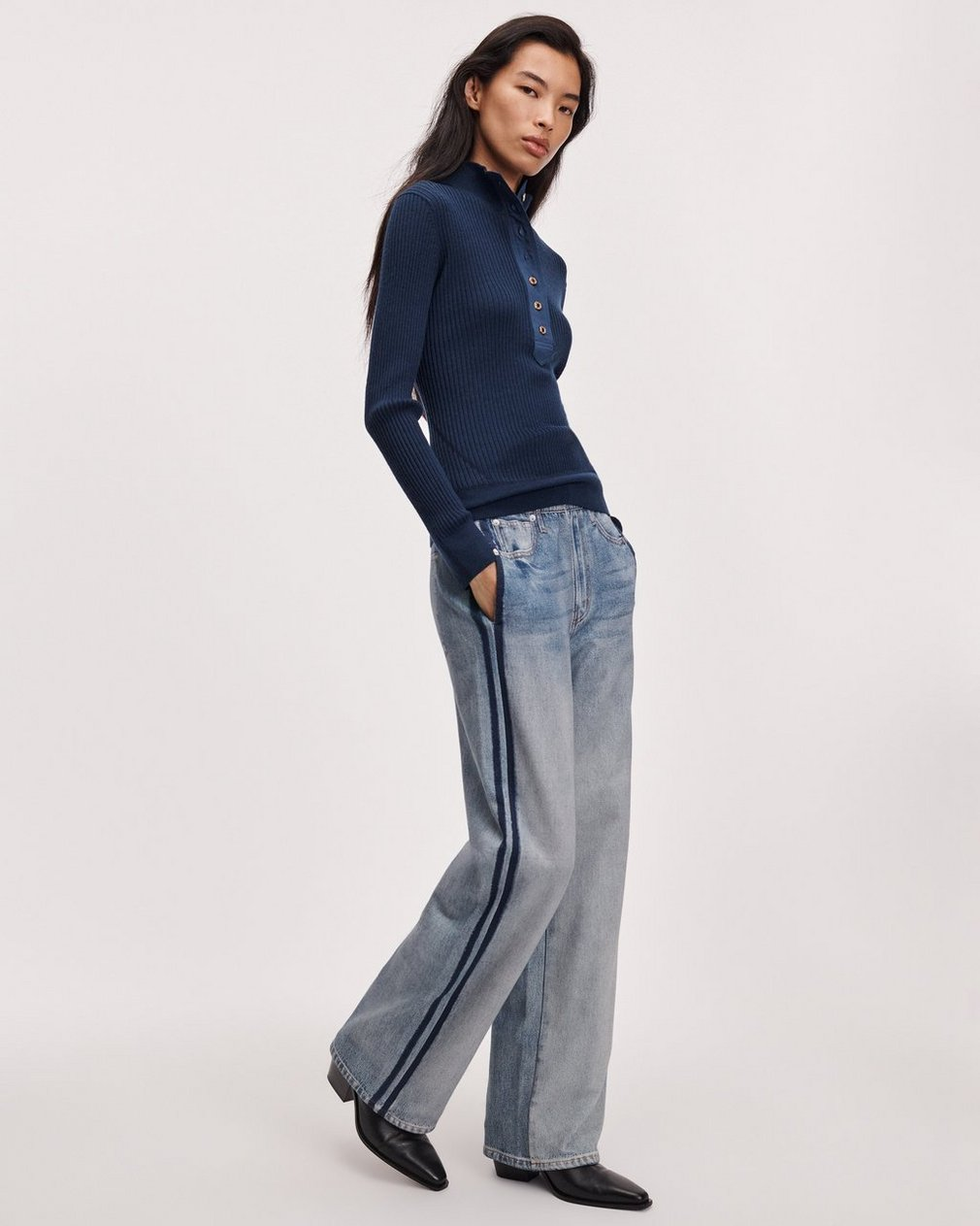 rag & bone Womens Denim rb Miramar Terry Wide Track Pant