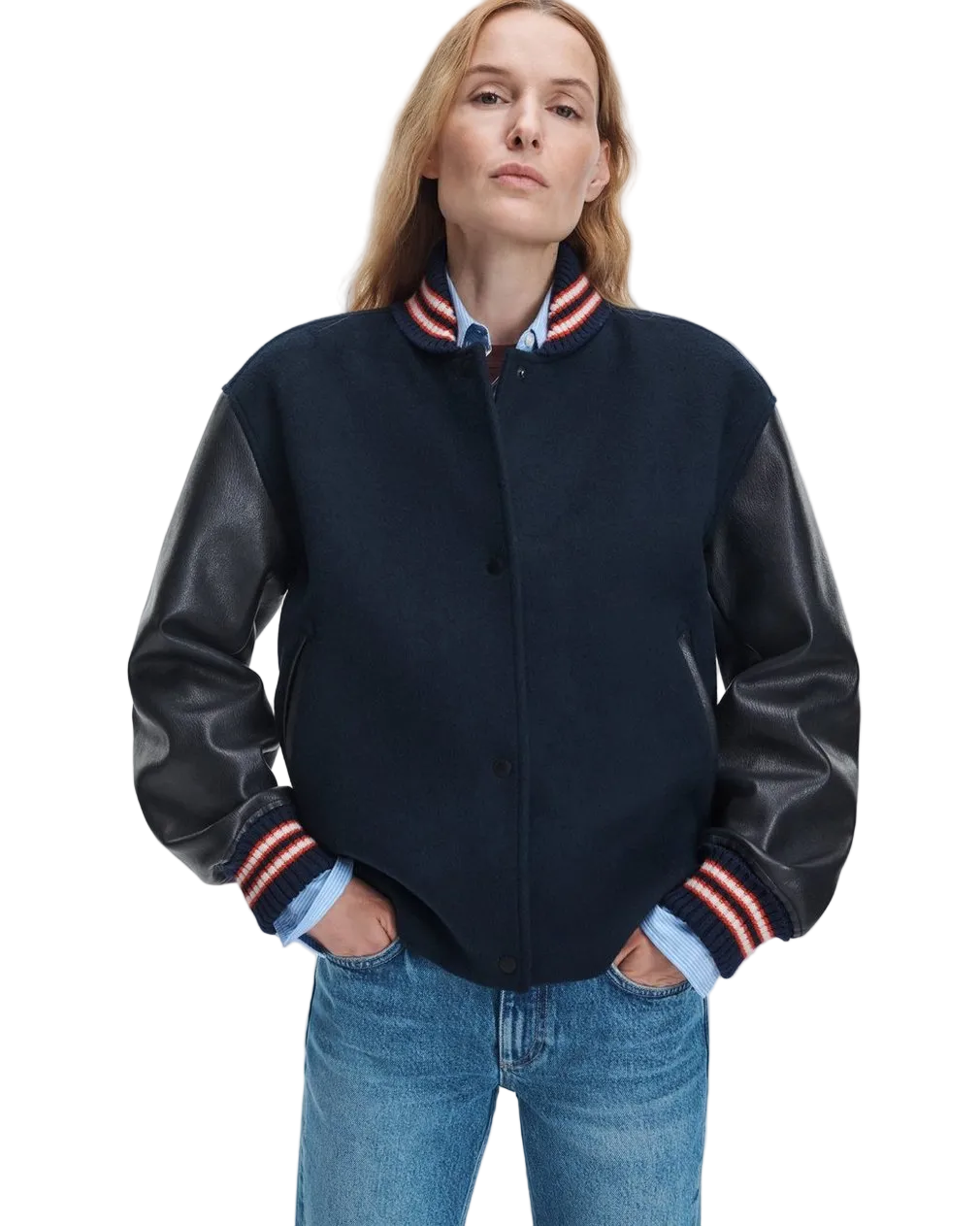 rag & bone Womens Jackets XSmall / Salute Scarlet Varsity Jacket