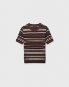 rag & bone Womens Novelty Knit Tops Karina Stripe Short Sleeve