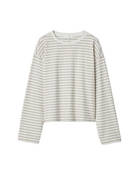 rag & bone Womens Novelty Knit Tops XSmall / Copper Multi Kelly Stripe Boxy LS