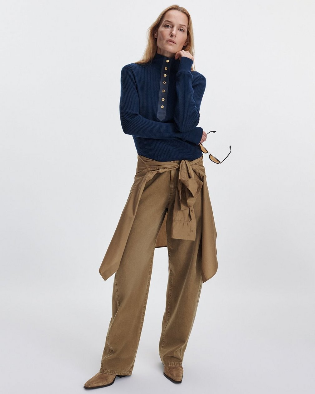 rag & bone Womens Novelty Knit Tops Lucy Henley