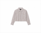 rag & bone Womens Novelty Tops XSmall / Tan Stripe Marin Cropped Striped Shirt