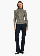 rag & bone Womens Novelty Tops Shaw Paneled LS Tneck Tee