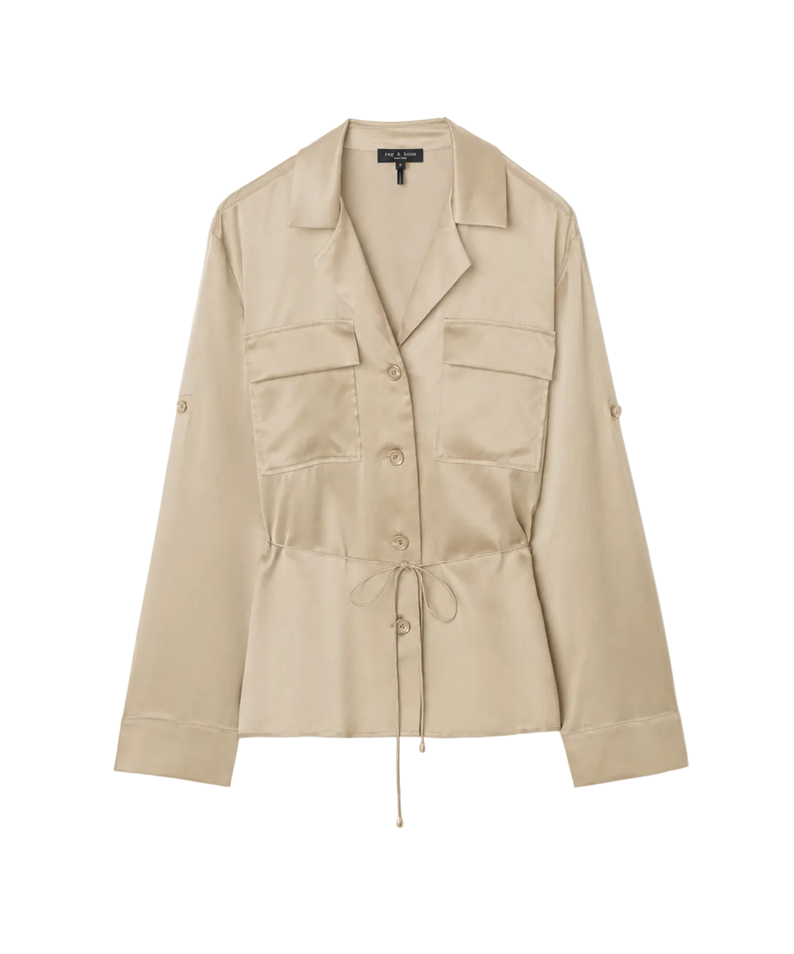 rag & bone Womens Novelty Tops XSmall / Sand Sonny Silk Blouse